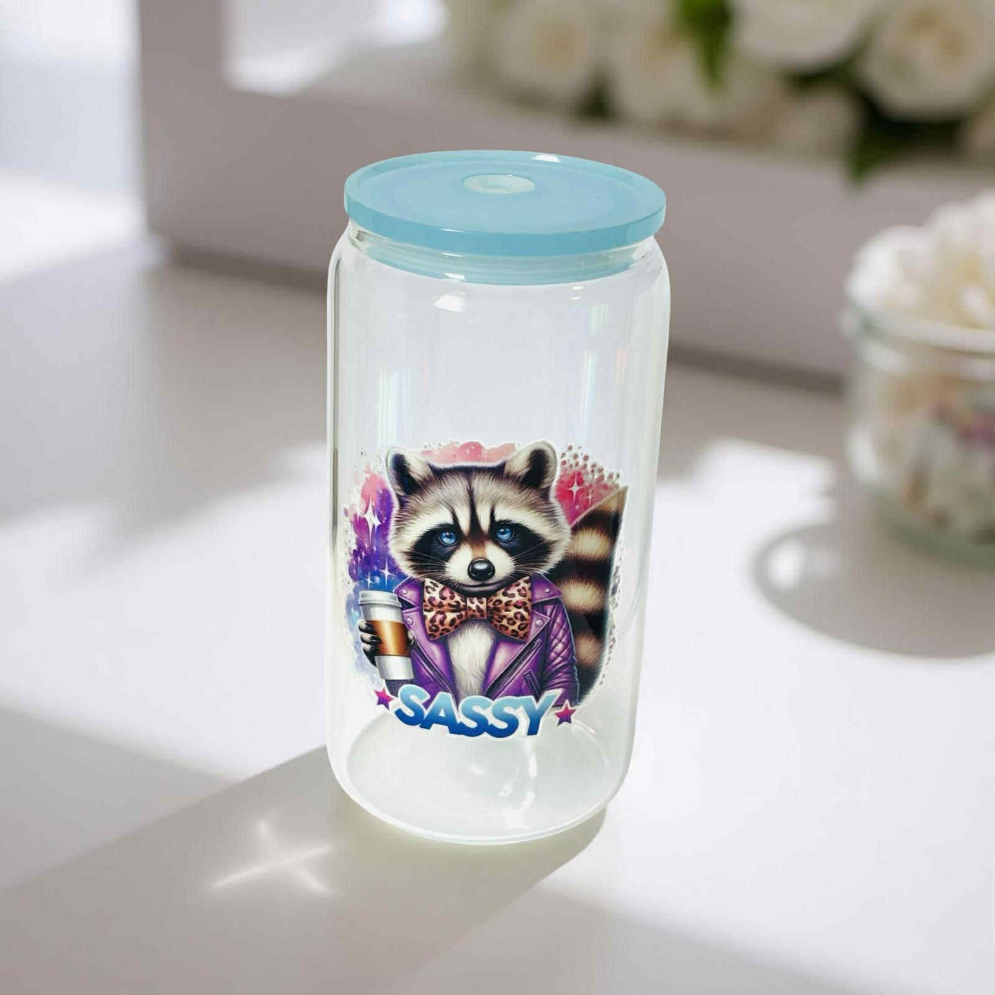 Sassy Raccoon - Clear Blue Lid