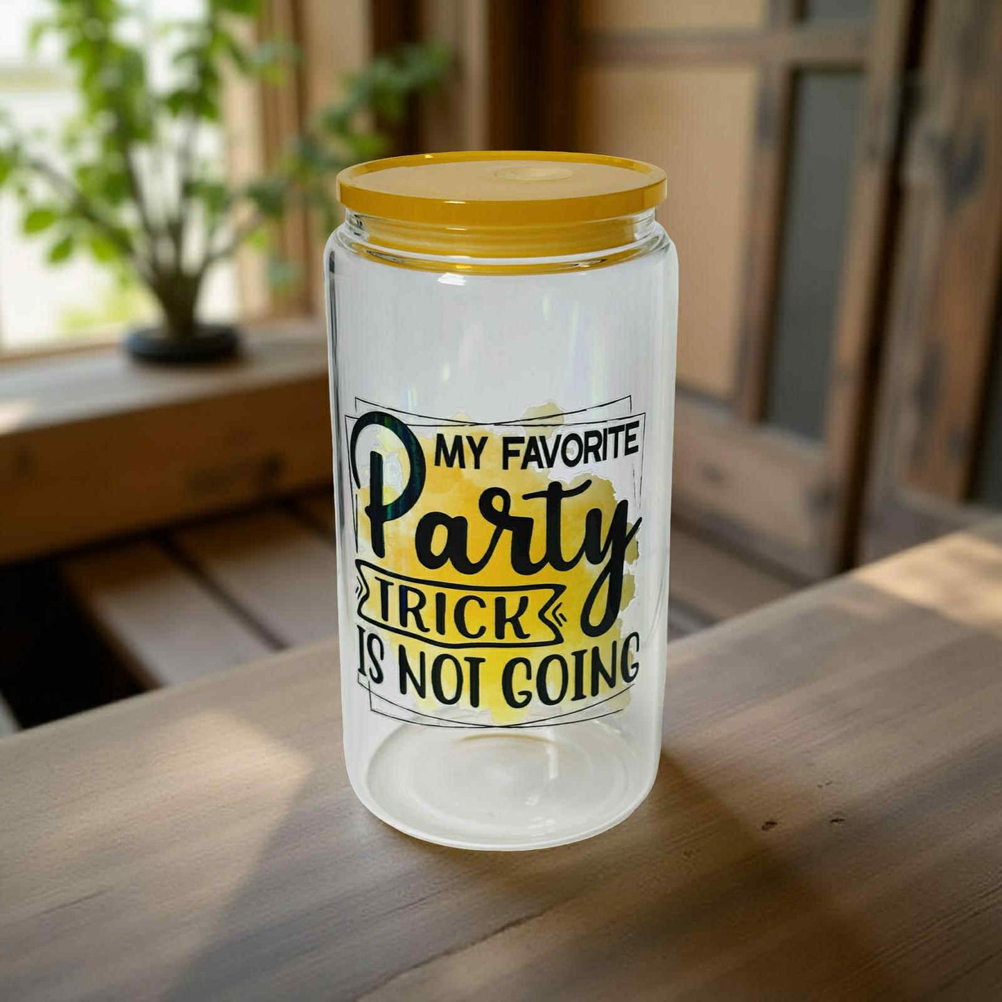 Favorite Party Trick- Clear Yellow Lid