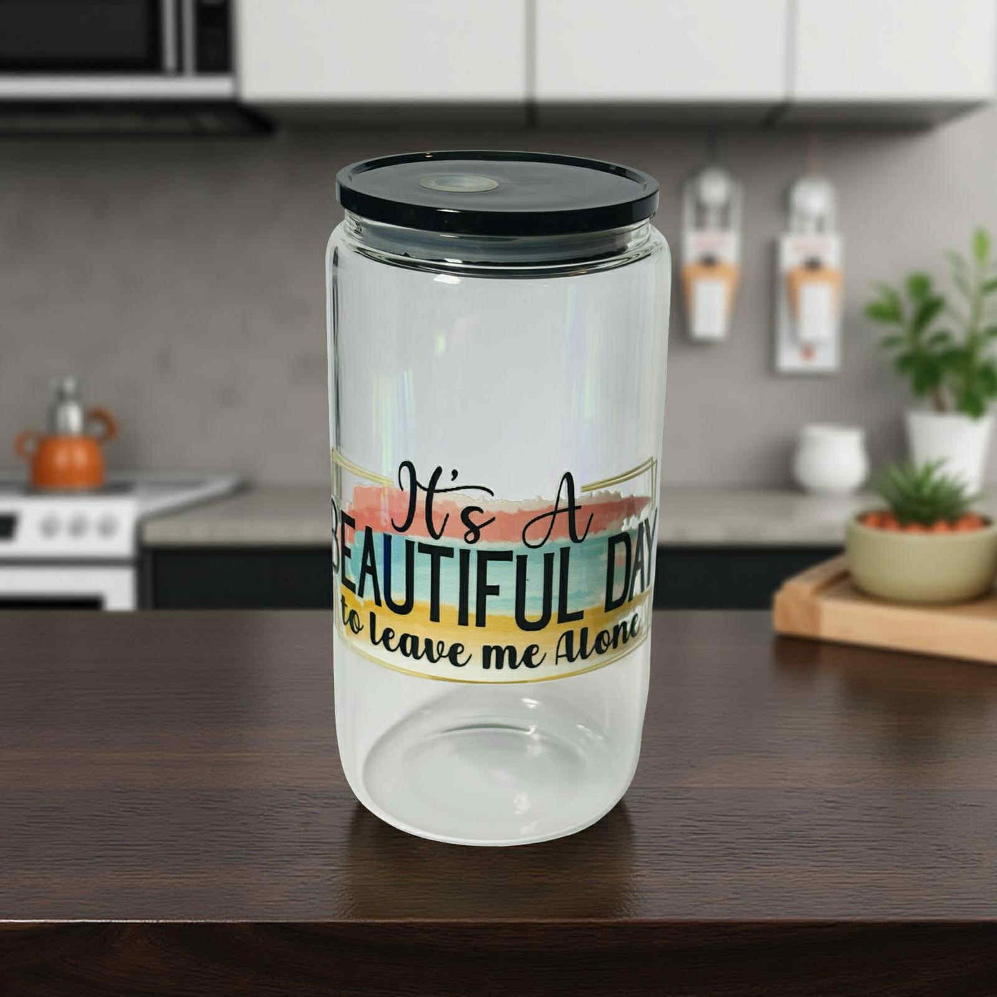 It's A Beautiful Day- Clear Black Lid