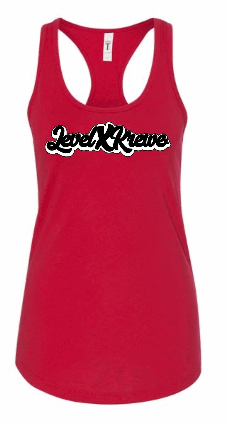Racer Back Tank- Red Style 1 (White)