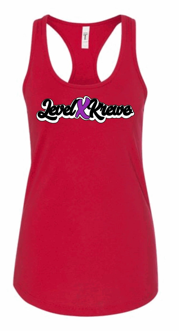 Racer Back Tank- Red Style 1 (White)