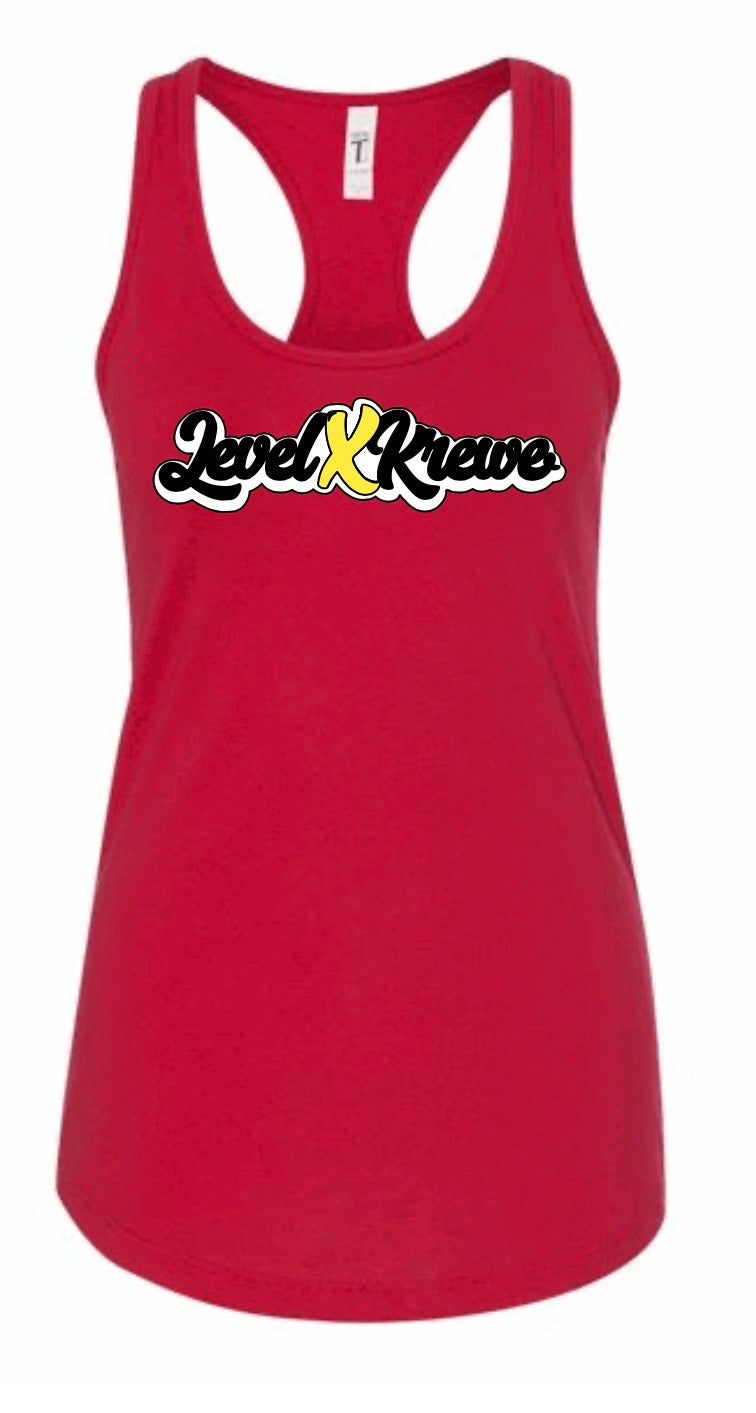 Racer Back Tank- Red Style 1 (White)