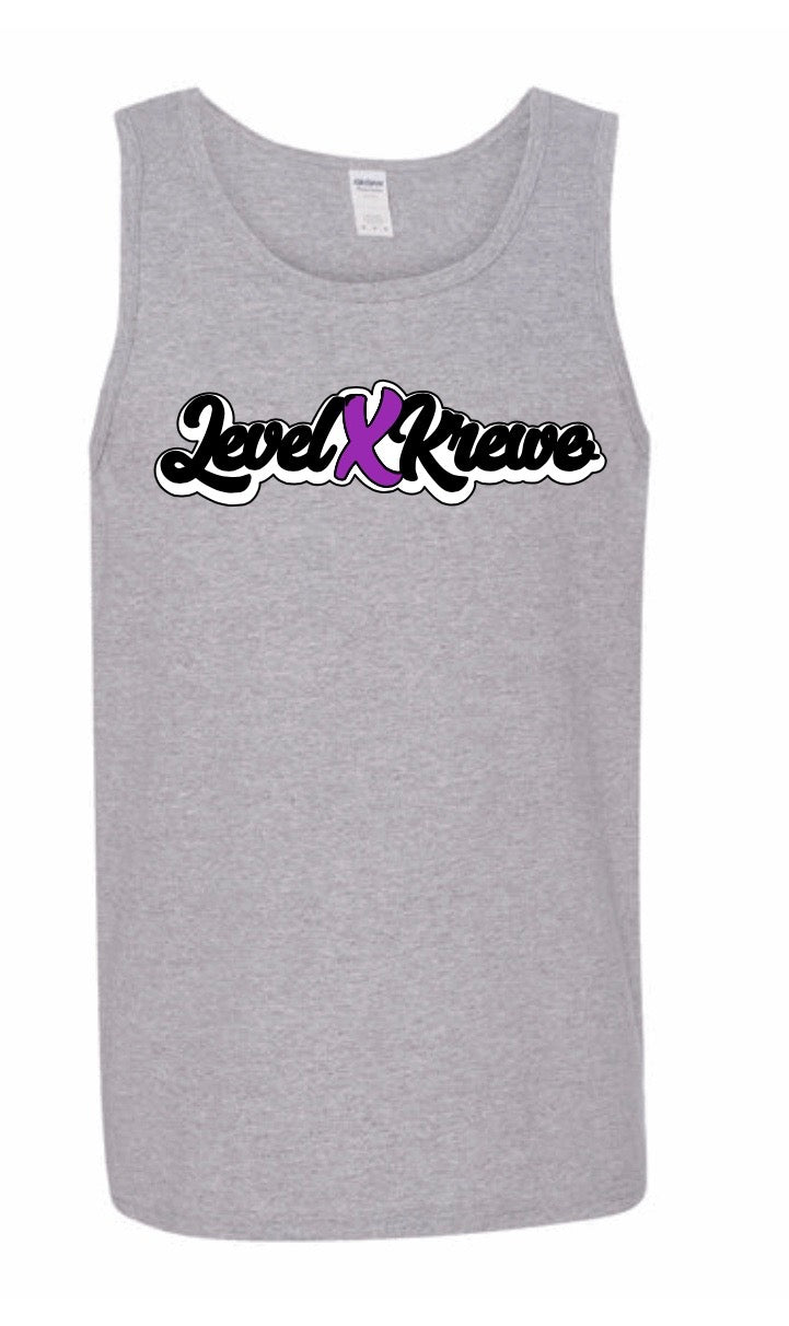 Mens Tank Top- Grey Style 1 (White)