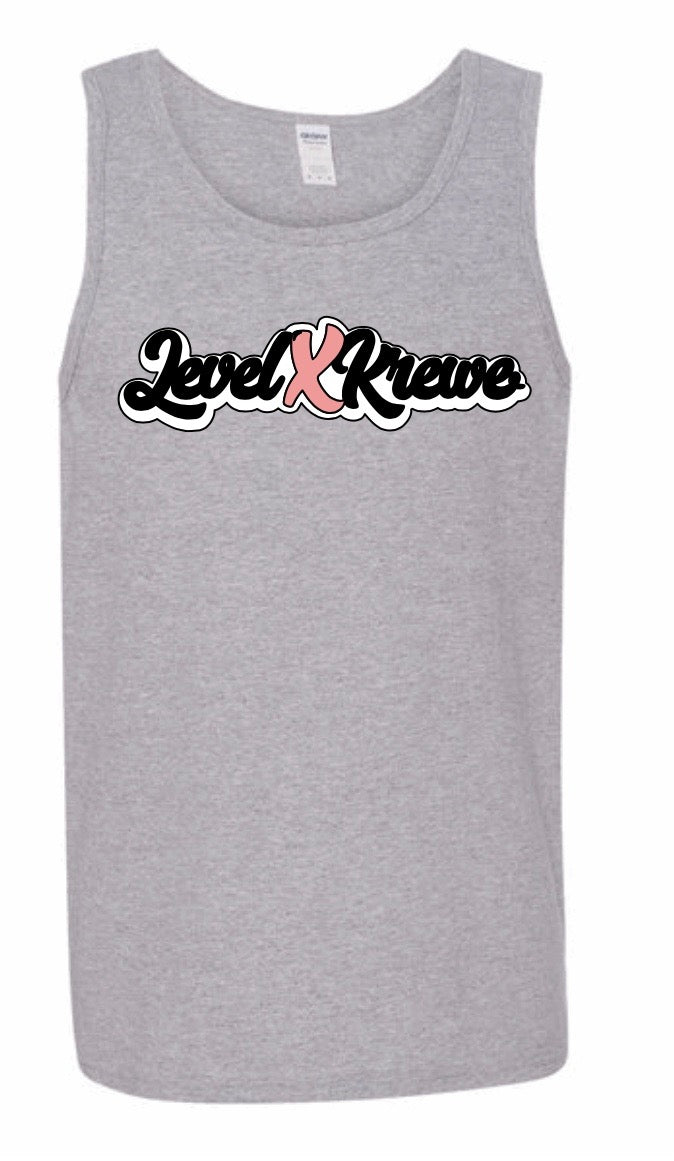 Mens Tank Top- Grey Style 1 (White)