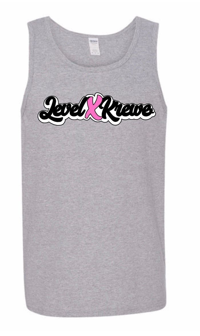 Mens Tank Top- Grey Style 1 (White)