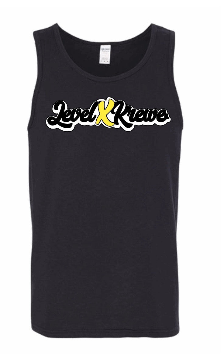 Mens Tank Top - Black Style 1 (White)