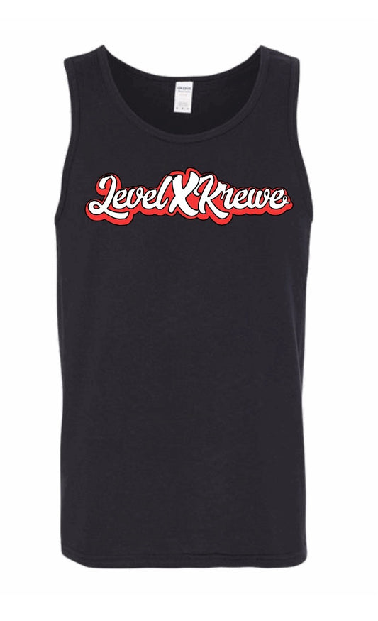 Mens Tank Top- Black Style 1 (Red)