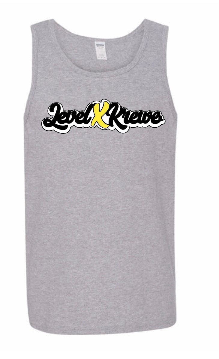 Mens Tank Top- Grey Style 1 (White)