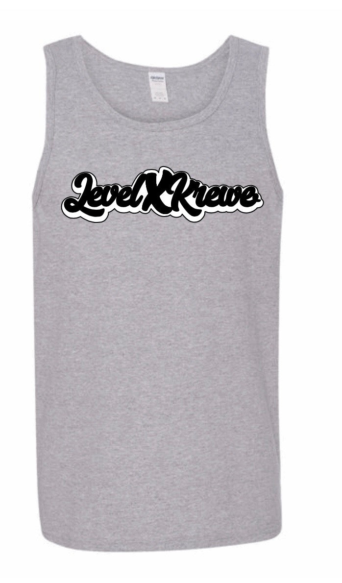 Mens Tank Top- Grey Style 1 (White)