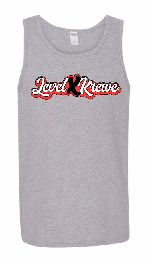 Mens Tank Top- Grey Style 1 (Red)